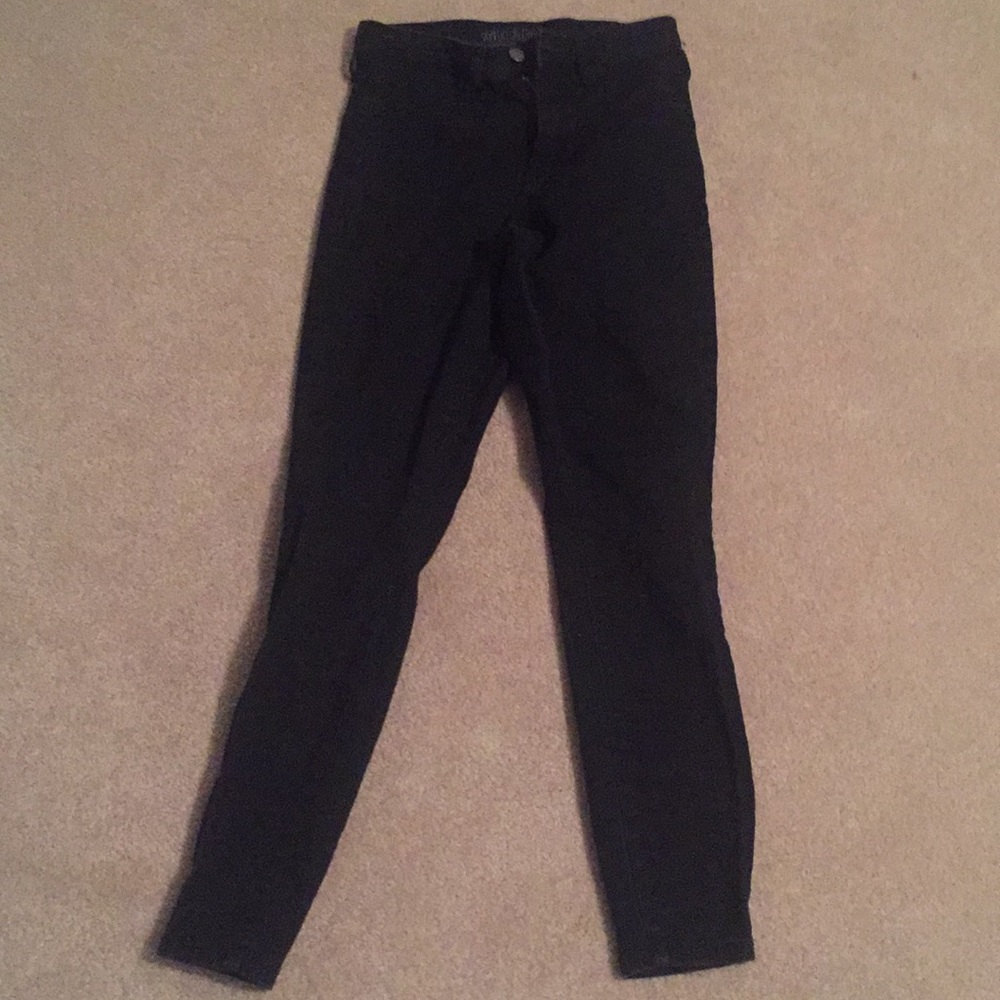 Black high rise shinny jeans *worn once*
